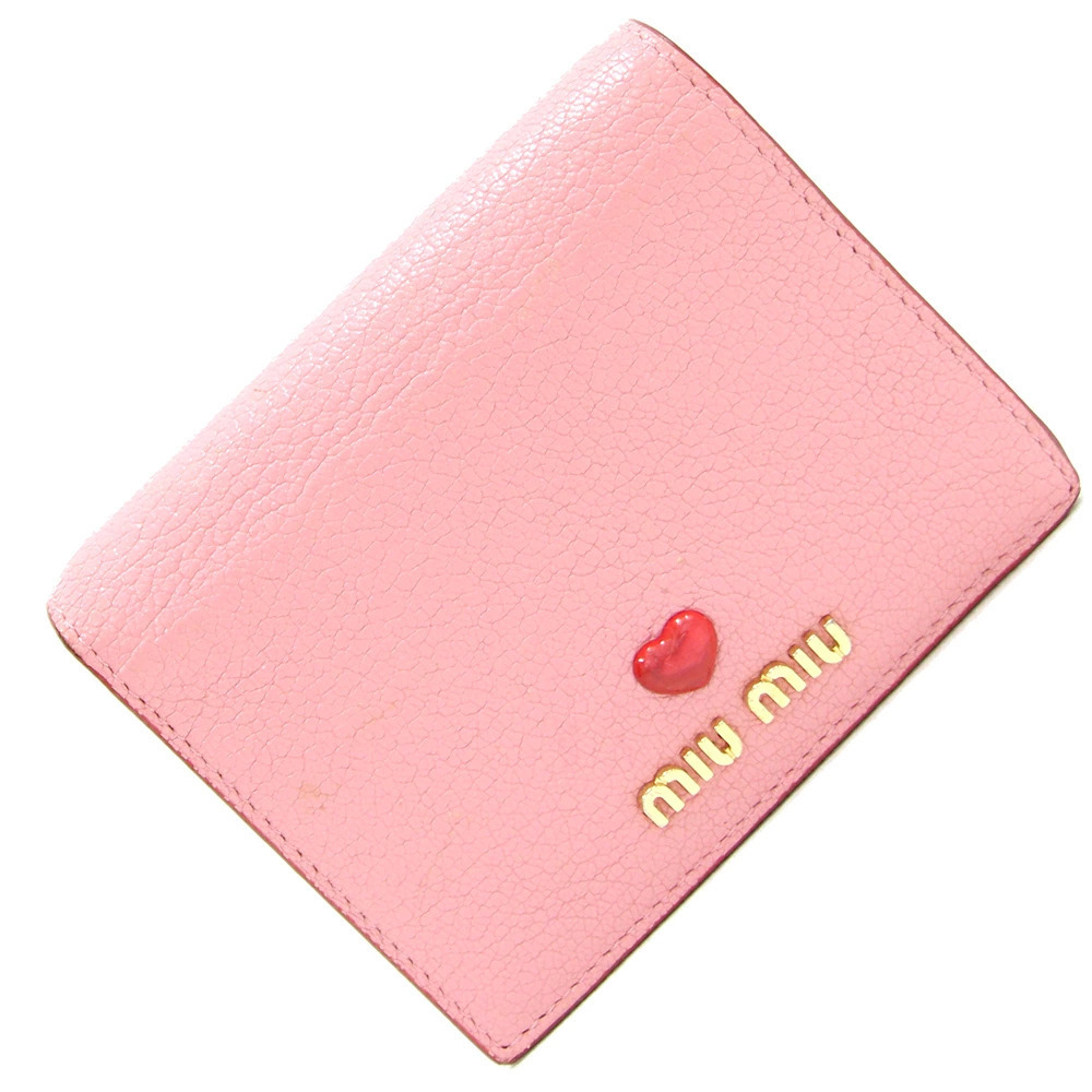 Miu Miu wallet pink pebbled leather
